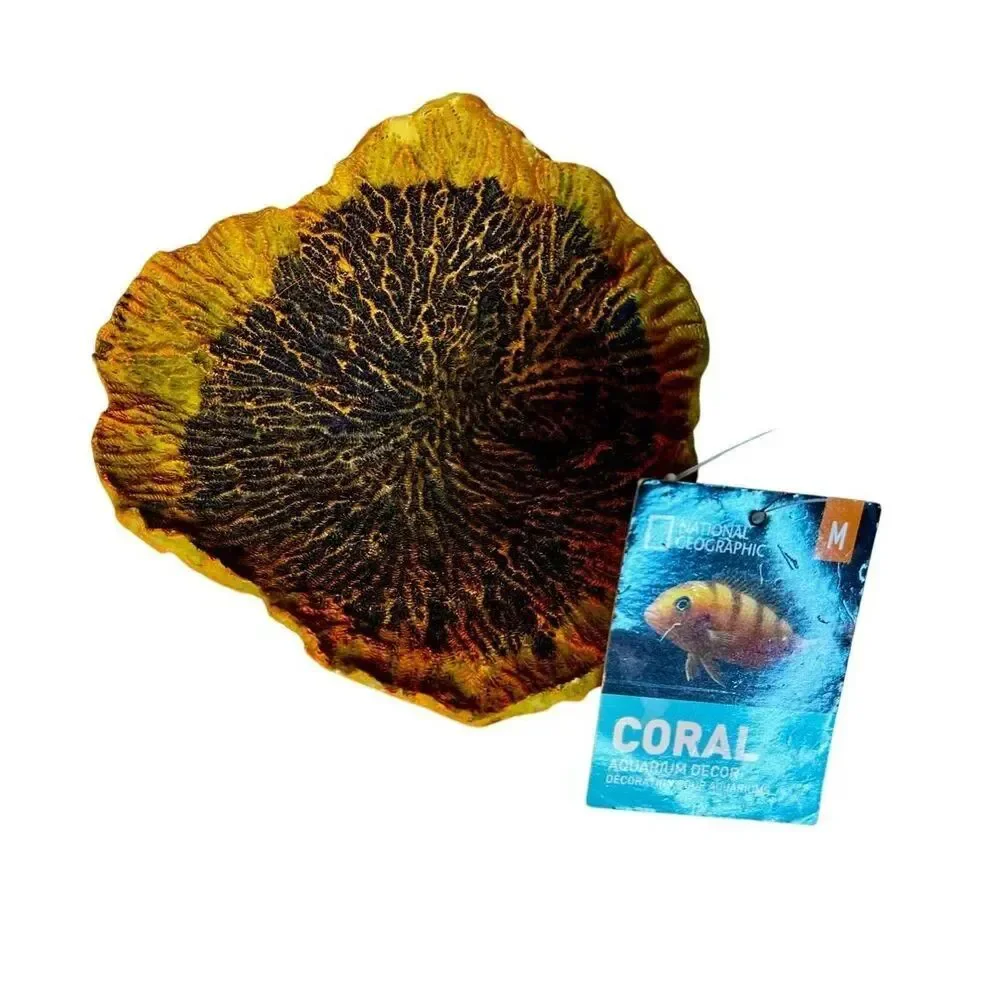 National Geographic Brand Artificial Plate Coral Fish Aquarium Decor New W/Tags